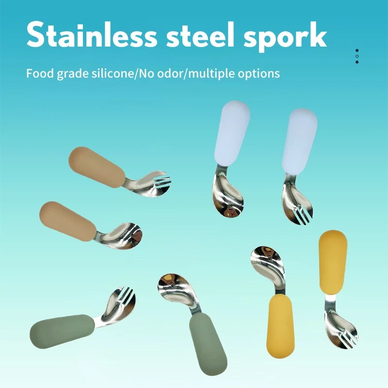 Baby Food Utensils - Bebek kaşık çatal seti 316 paslanmaz