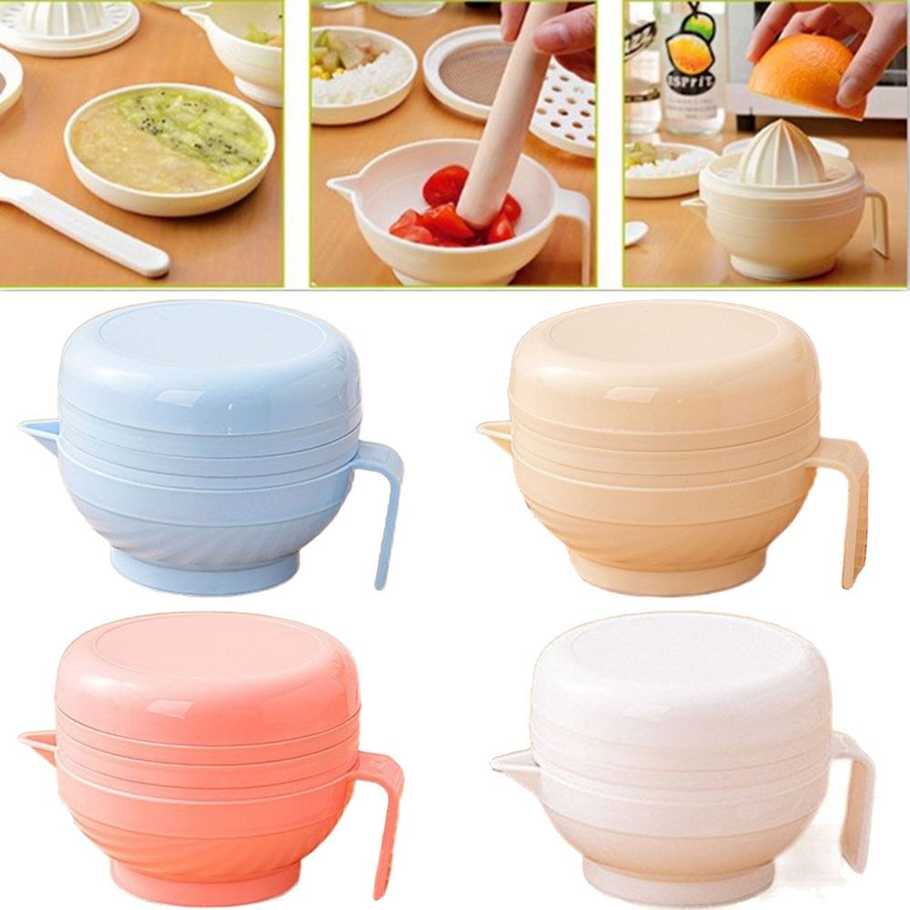 Baby Food Set - 7 Parça Taşınabilir Gıda Öğütme Kasesi
