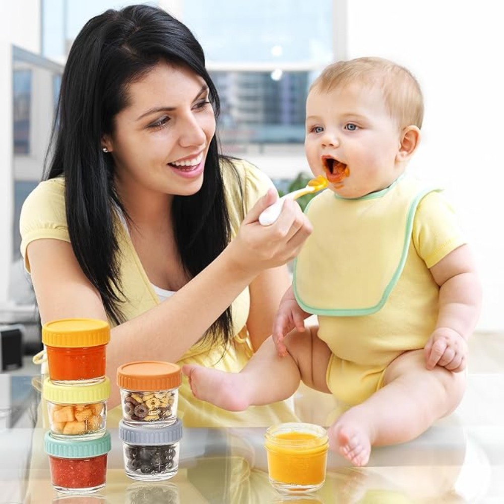 Baby Food Jar - 6 adet cam bebek maması kavanozu